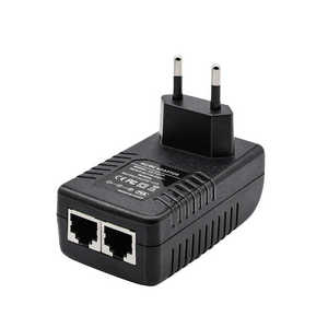 DC48V 0.5A Wall Plug POE Injector 24W RJ45 Ethernet Power Adapter