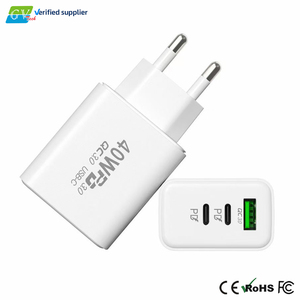 GaN 40W Dual USB C Wall Charger Adapter EU Plug PD QC3.0