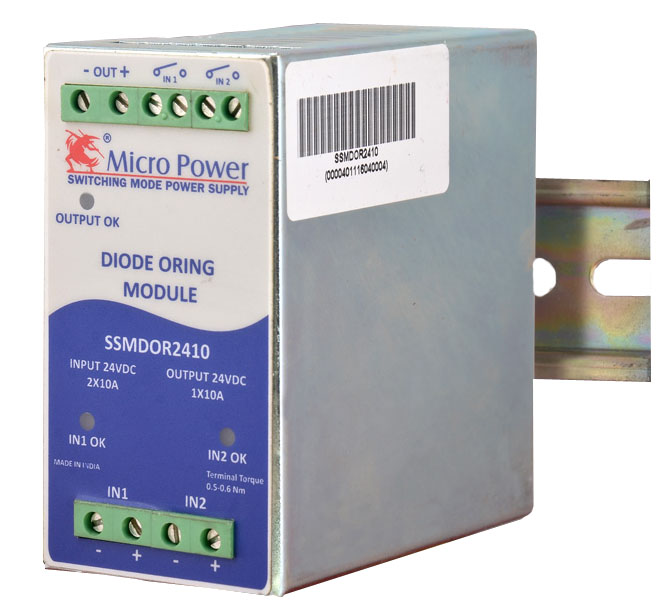 SSMDOR-2410 Diode ORing Redundancy Module for 24V DIN Rail Power Supplies