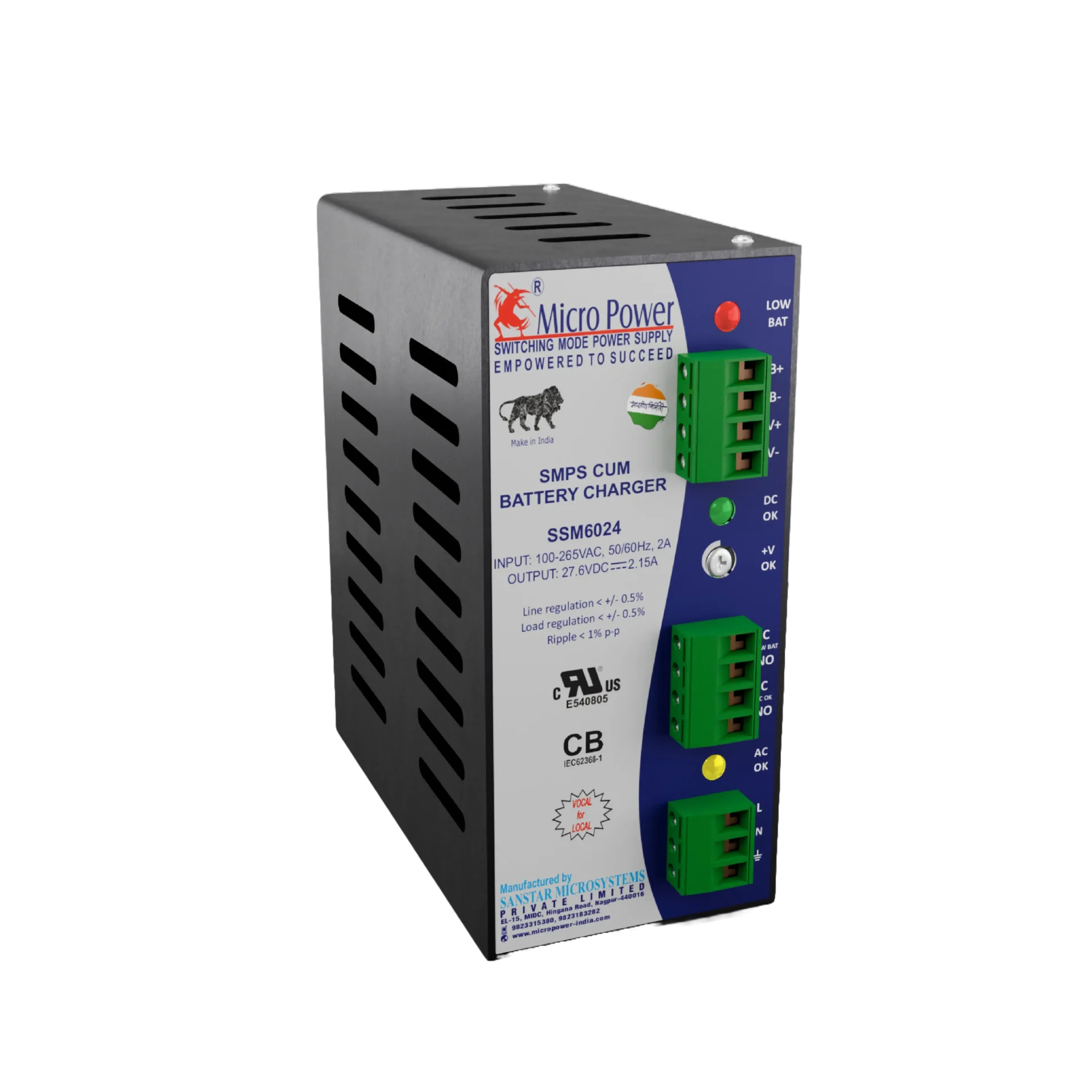 60W SMPS Cum Battery Charger - UL Certified